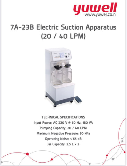 Yuwell 7A-23B – Electric Suction Apparatus